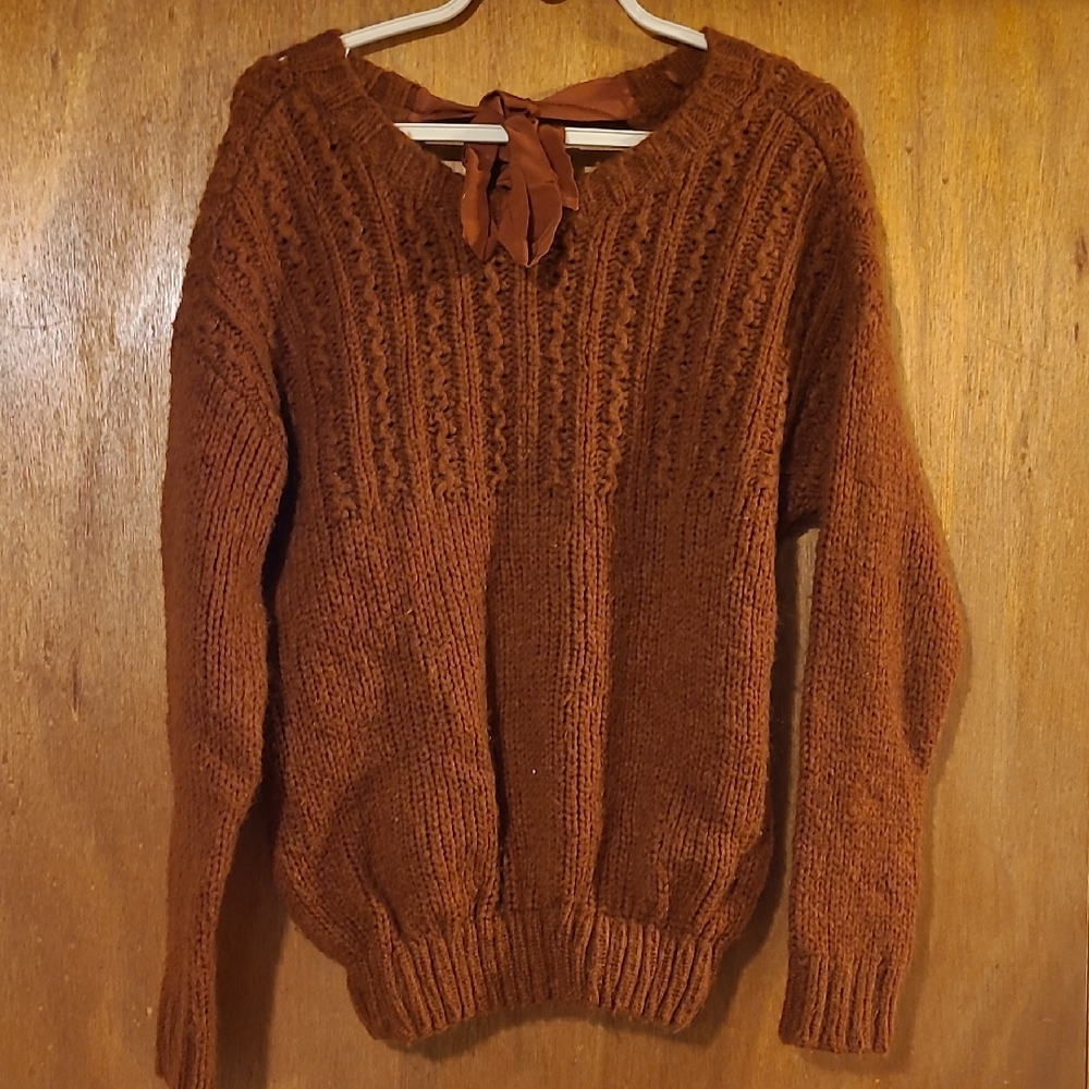 Aerie Warm Brown Knit Sweater
